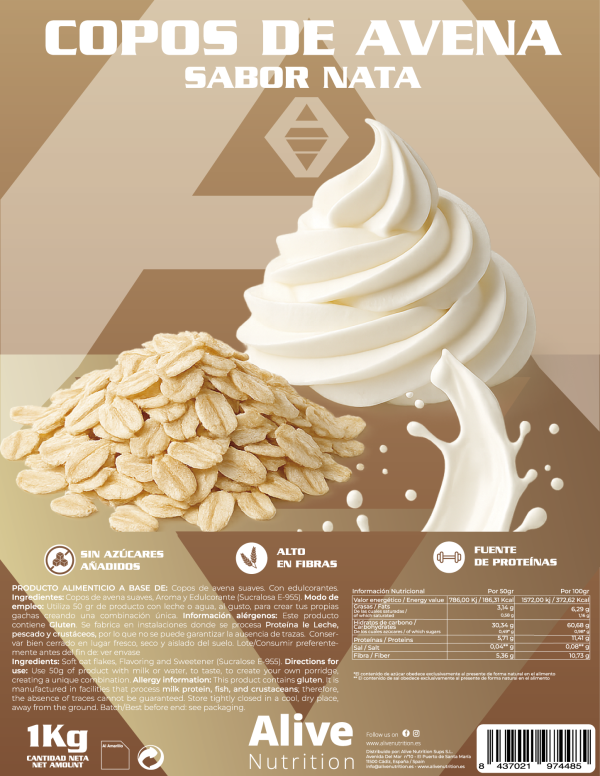 Copos de Avena sabor Nata - Imagen 2